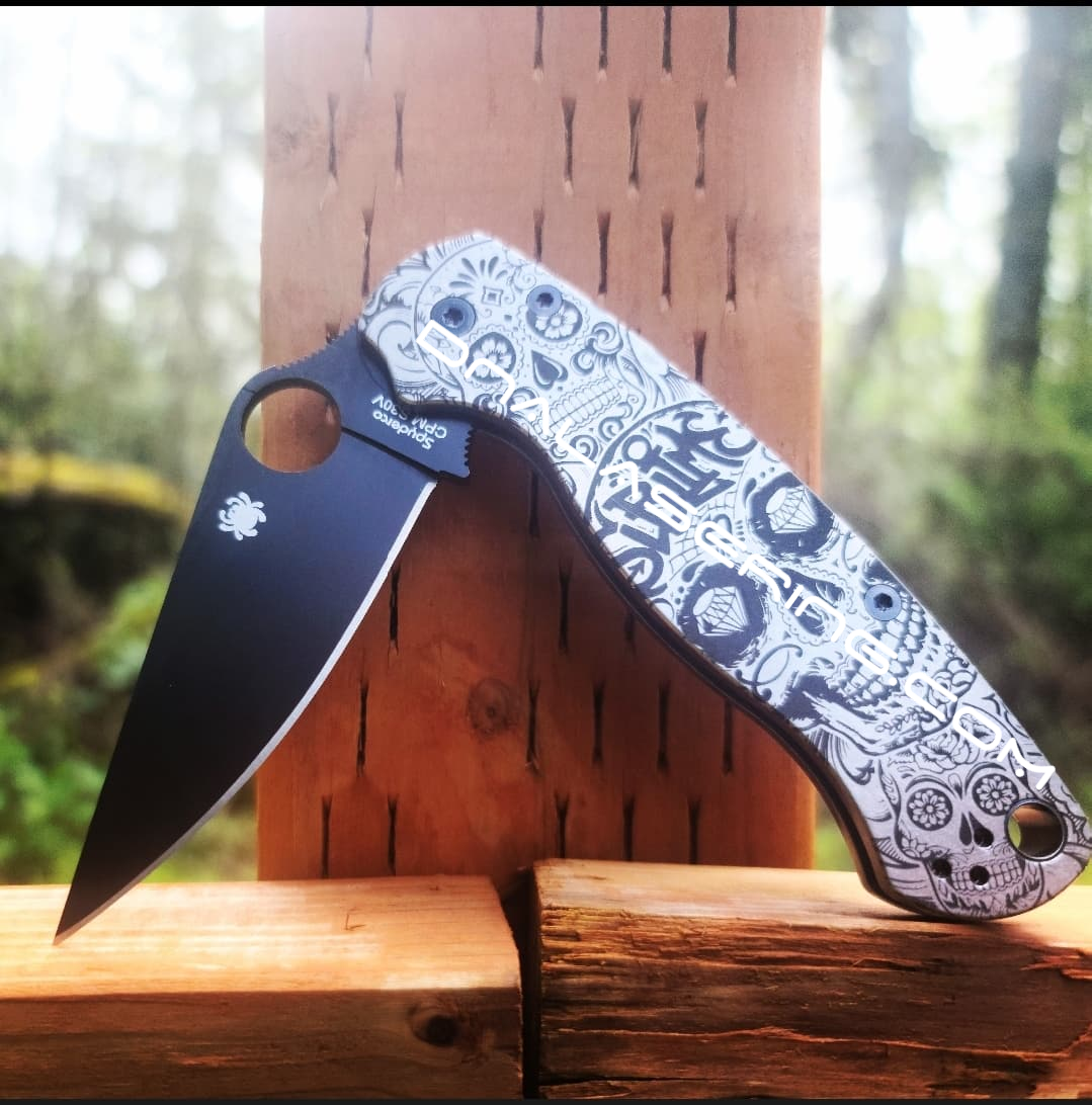 Spyderco PM2 – Supreme – Louis Vuitton – Fiber Laser Deep Engraved –  Titanium Knife Scales – EDC Gear *SCALES ONLY* – DNA LASERING