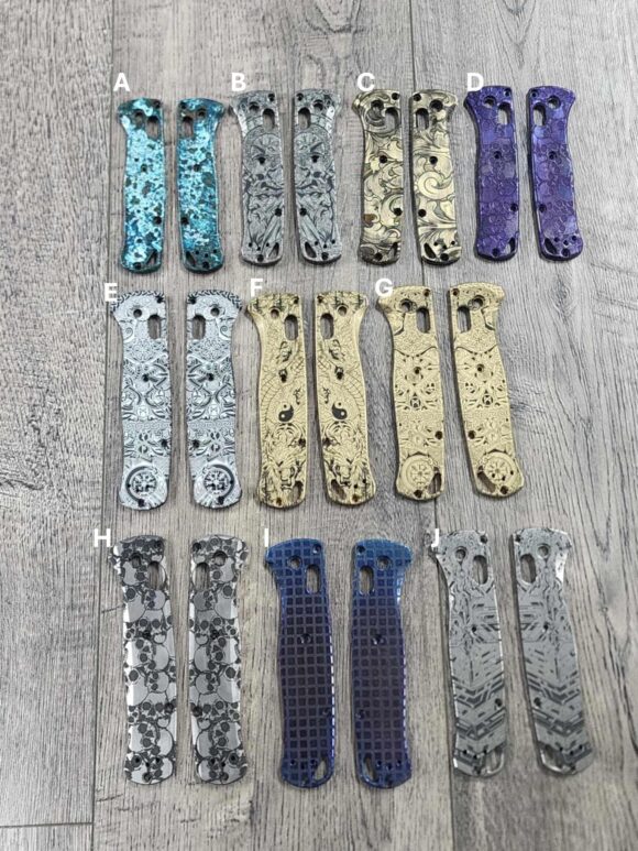 Benchmade - Laser Engraved Scales - 10 Different Options - Bugout - Mini Bugout - EDC Gear - Blemish