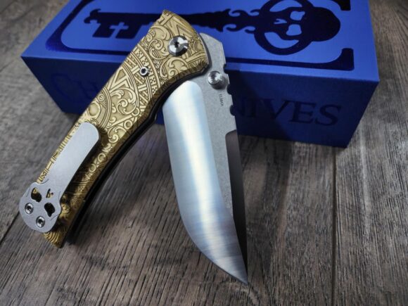 Chaves Redencion 229 - Dead Aztec Relief Engraved Brass Scales - Knife Install Optional - 4 Blade Styles - New In Box - Image 3