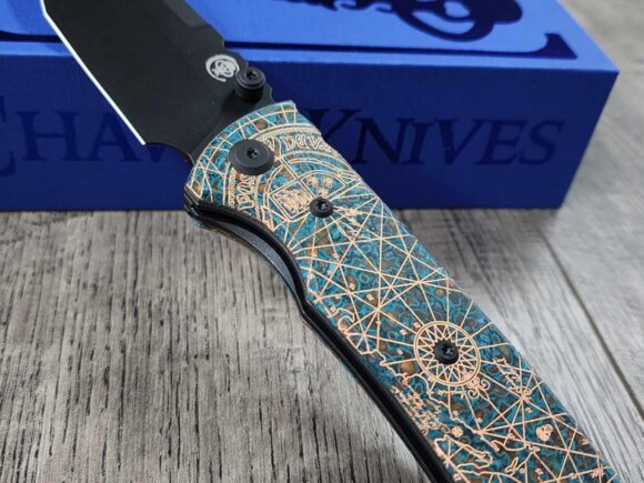 Chaves Redencion 229 - Shipwreck Patina - Goonies Map Laser Engraved Copper Scales - Knife Install Optional - 4 Blade Styles - New In Box - Image 4