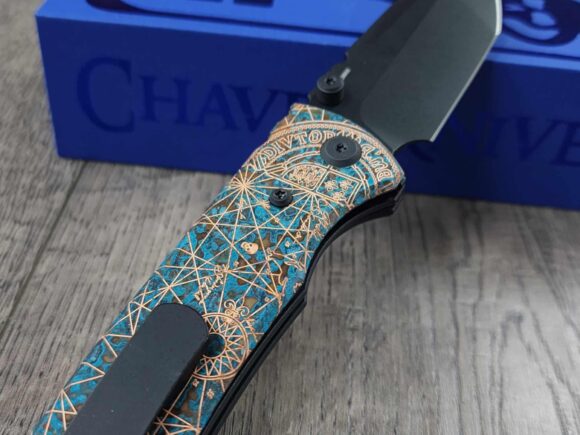 Chaves Redencion 229 - Shipwreck Patina - Goonies Map Laser Engraved Copper Scales - Knife Install Optional - 4 Blade Styles - New In Box - Image 3