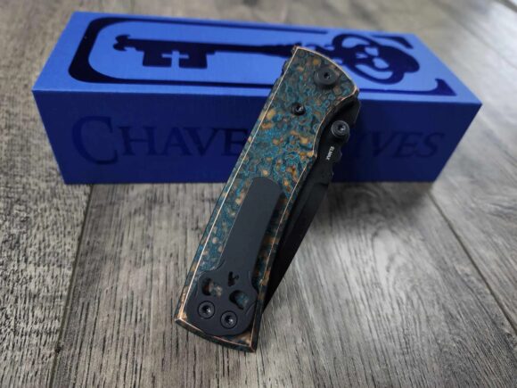 Chaves Redencion Street - Shipwreck Patina Copper Scales - Complete Knife - Black Elmax Blade - New In Box - Image 2