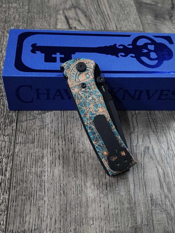 Chaves Redencion Street - Shipwreck Patina - Goonies Map Laser Engraved Copper Scales - Complete Knife - Black Elmax Blade - New In Box - Image 5